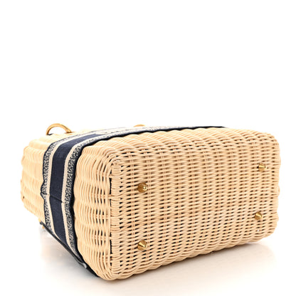 Christian Dior Wicker Oblique Medium Lady Dior Bag Blue 4 of 11