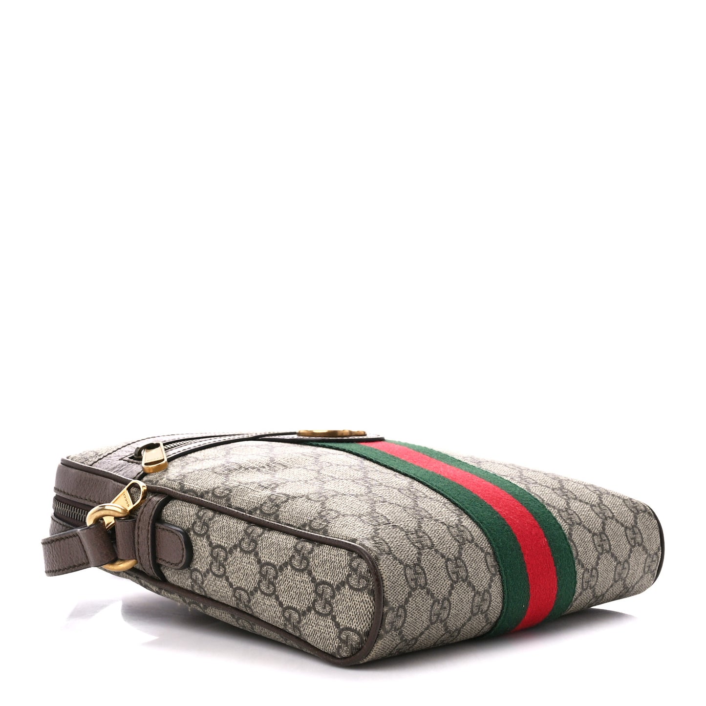 GG Supreme Monogram Web Small Ophidia Messenger Bag Brown