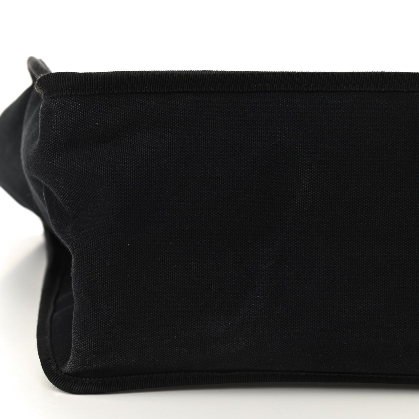 Canvas Calfskin Large Let's Demonstrate Tote White Black