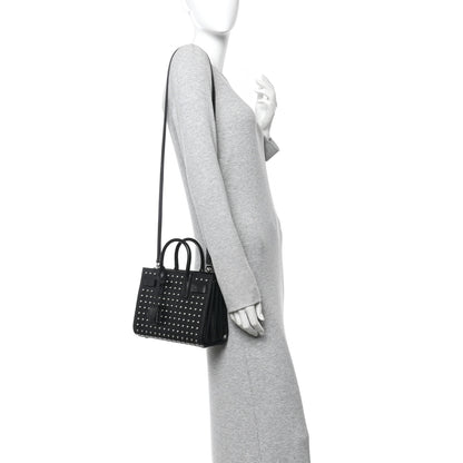 Saint Laurent Calfskin Studded Nano Sac De Jour Black 2 of 13