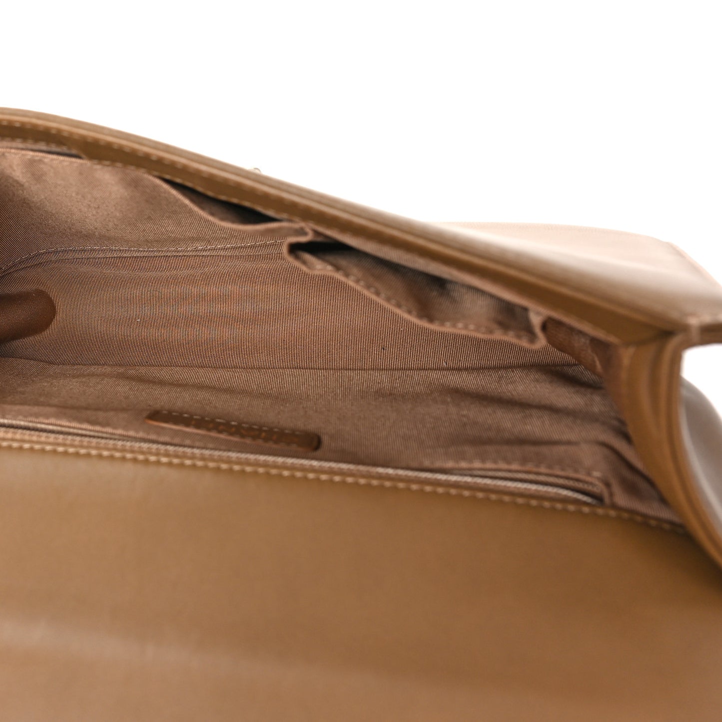 Calfskin Quilted New Medium Boy Flap Dark Beige