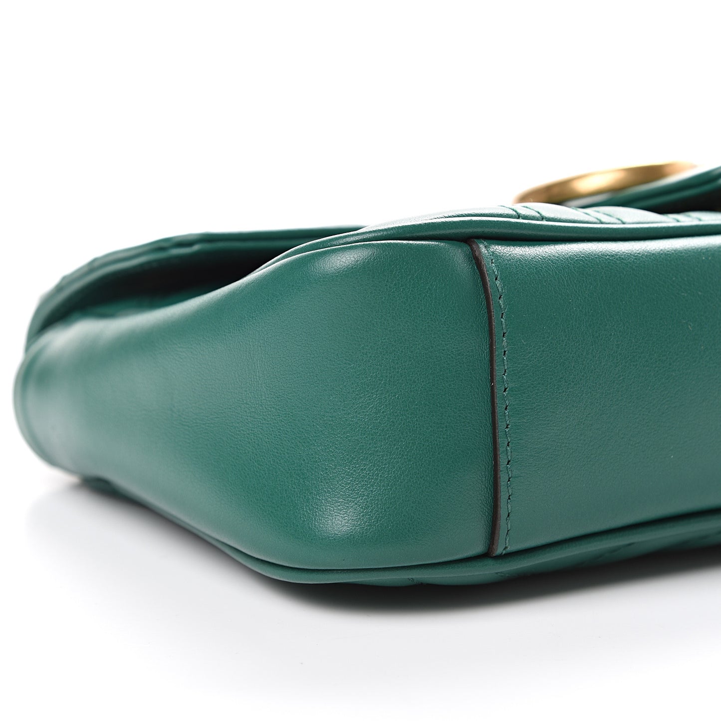 Calfskin Matelasse Mini GG Marmont Shoulder Bag Emerald Green