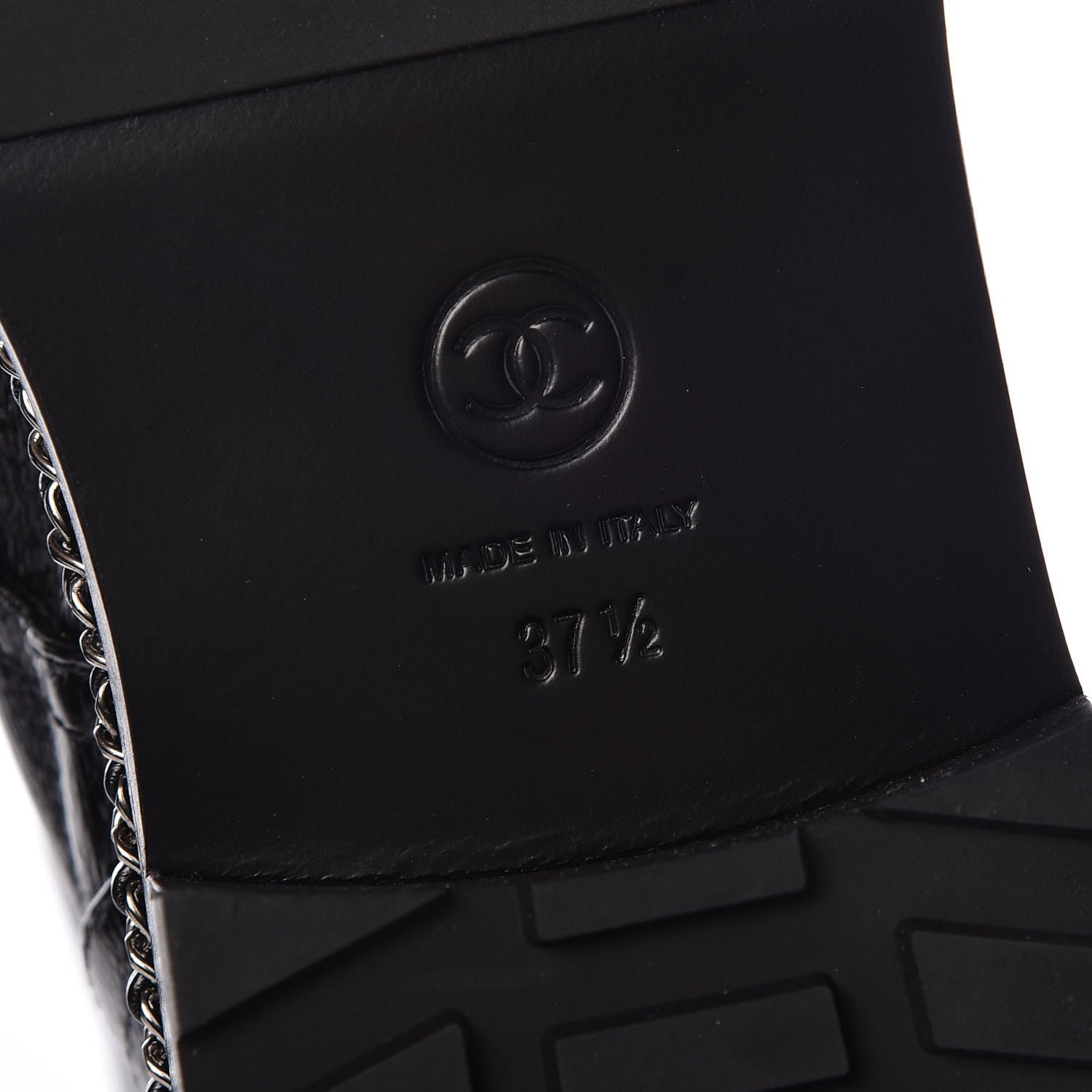 Chanel Crackled Calfskin Velvet Pearl Combat Short Boots 37.5 Black 6 of 9