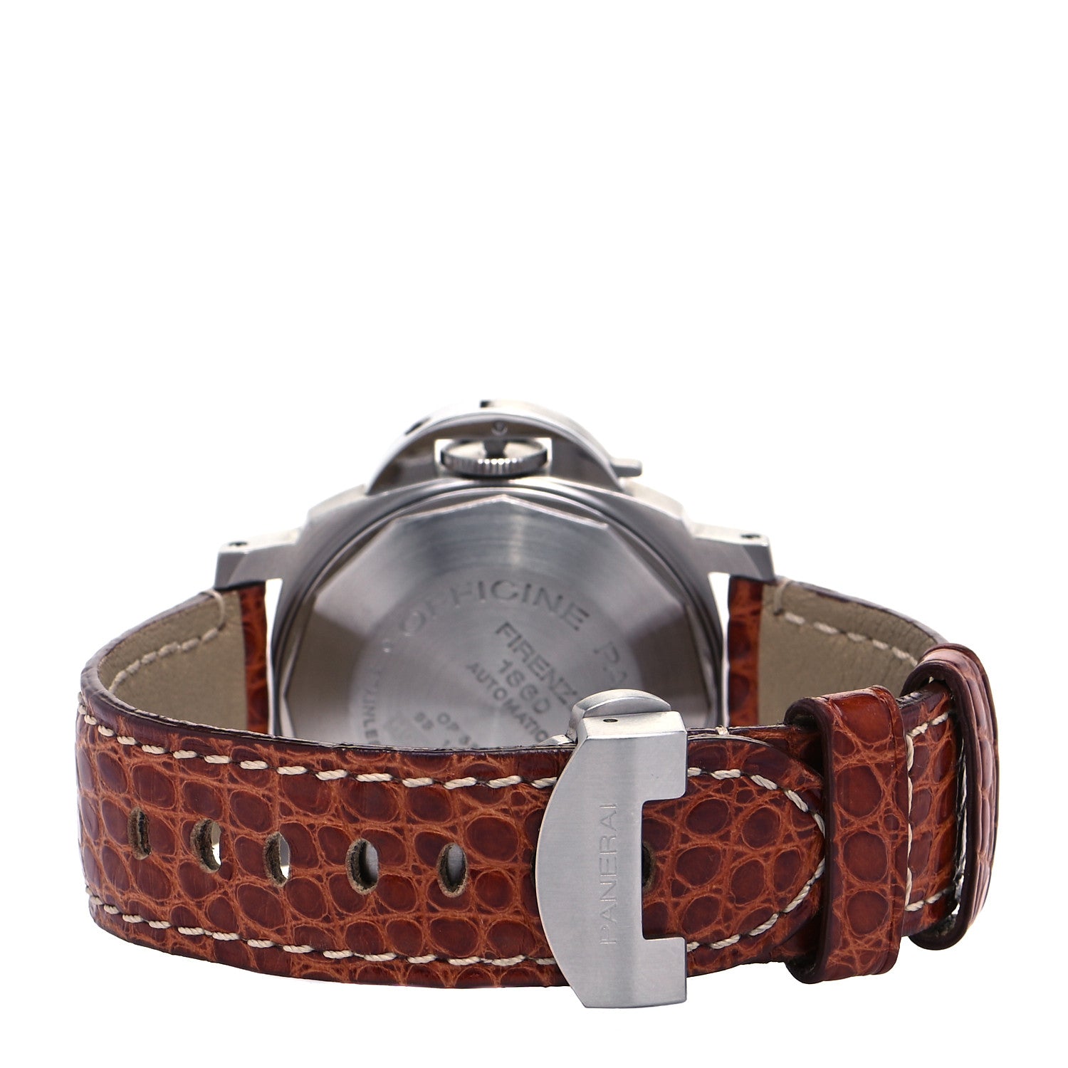Panerai Stainless Steel Alligator 40mm Luminor Marina Automatic Watch Black PAM00048 3 of 5