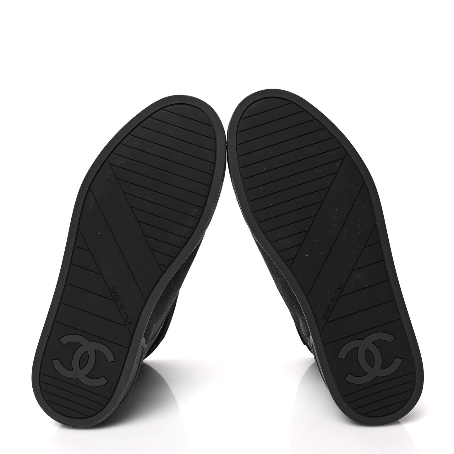 Suede Logo High Top Sneakers 37 Grey Black
