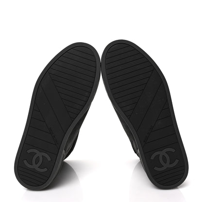 Chanel Suede Logo High Top Sneakers 37 Grey Black 6 of 8