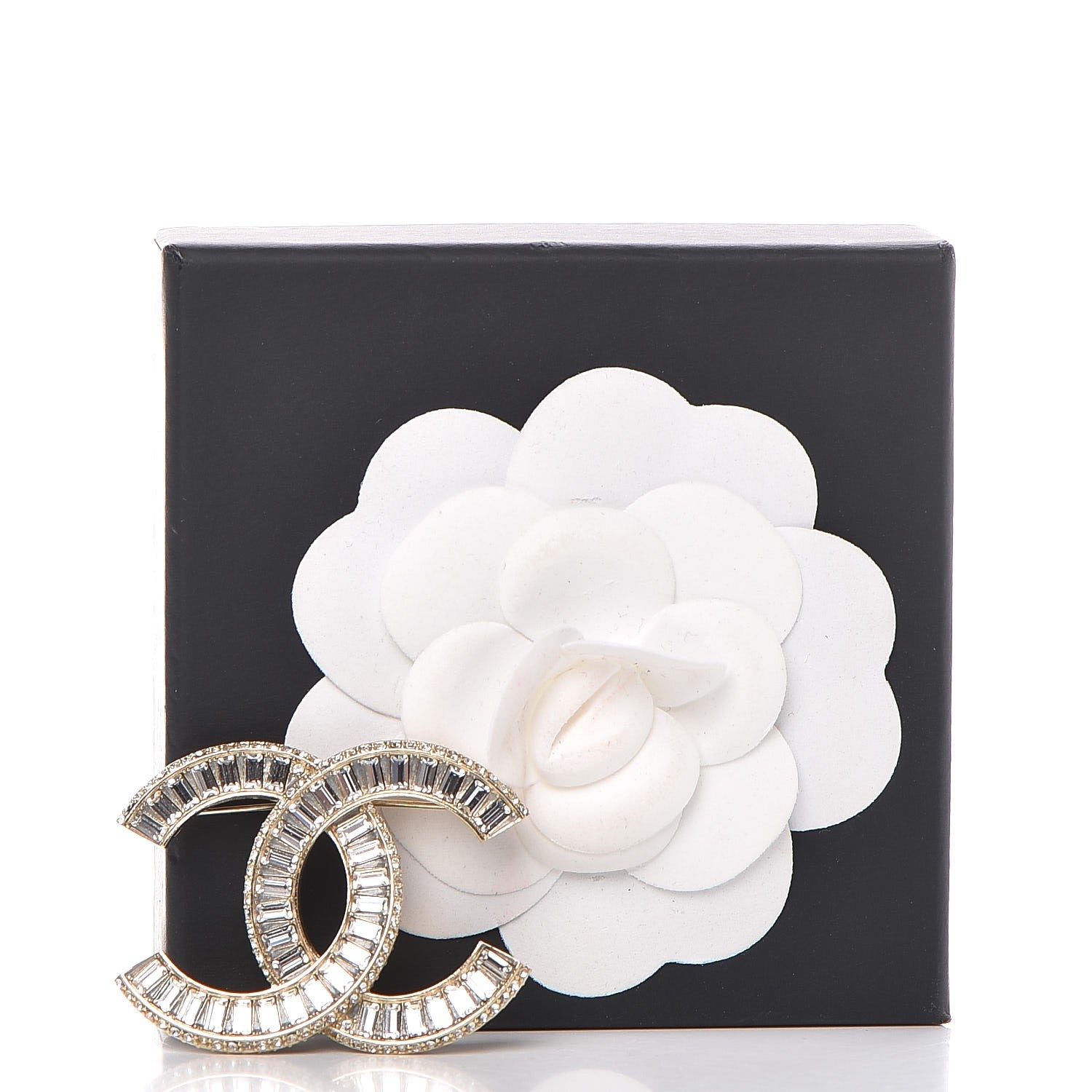 Chanel Baguette Crystal CC Brooch Gold 5 of 5