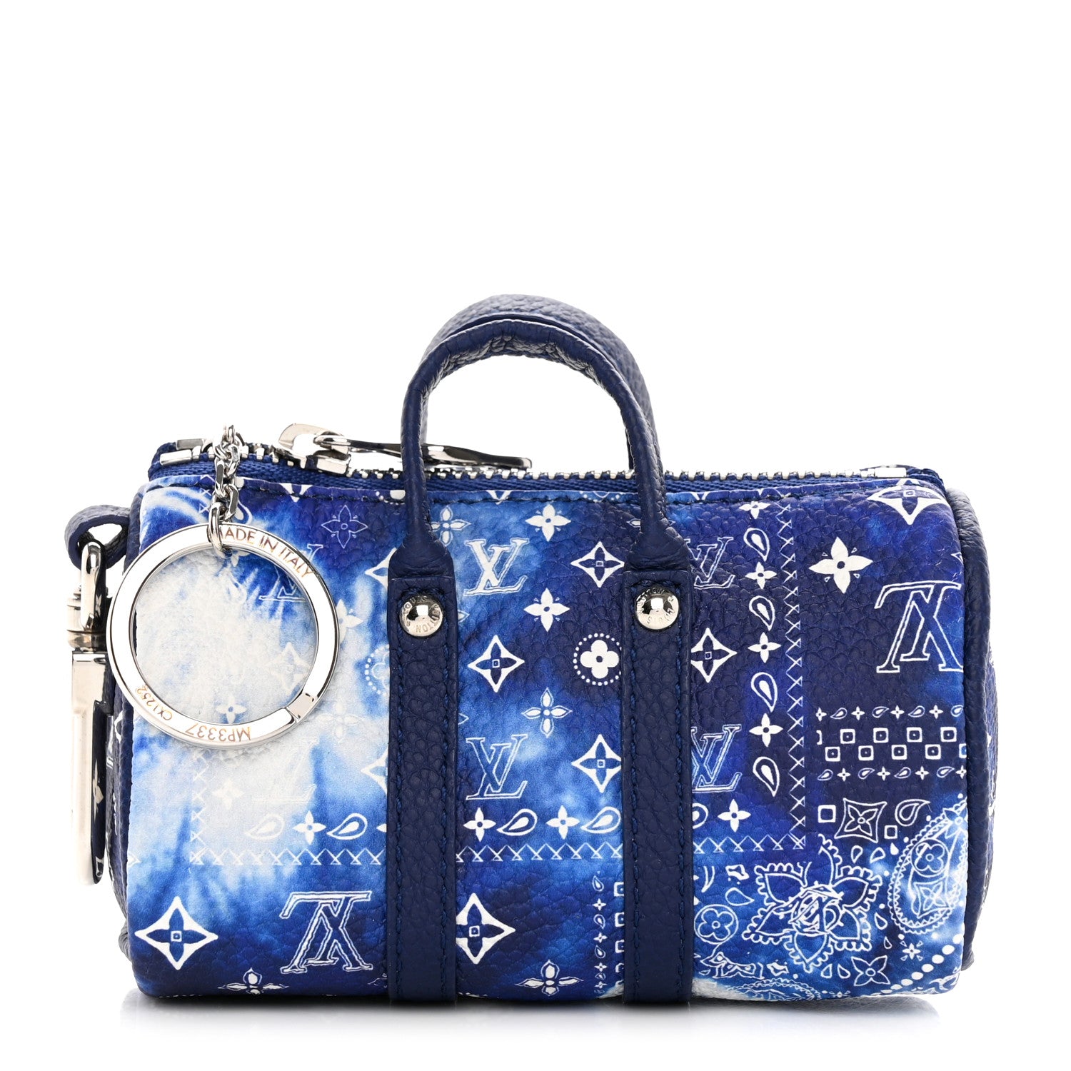 Louis Vuitton Monogram Bandana Mini Keepall Bag Charm Key Holder Blue 1 of 10