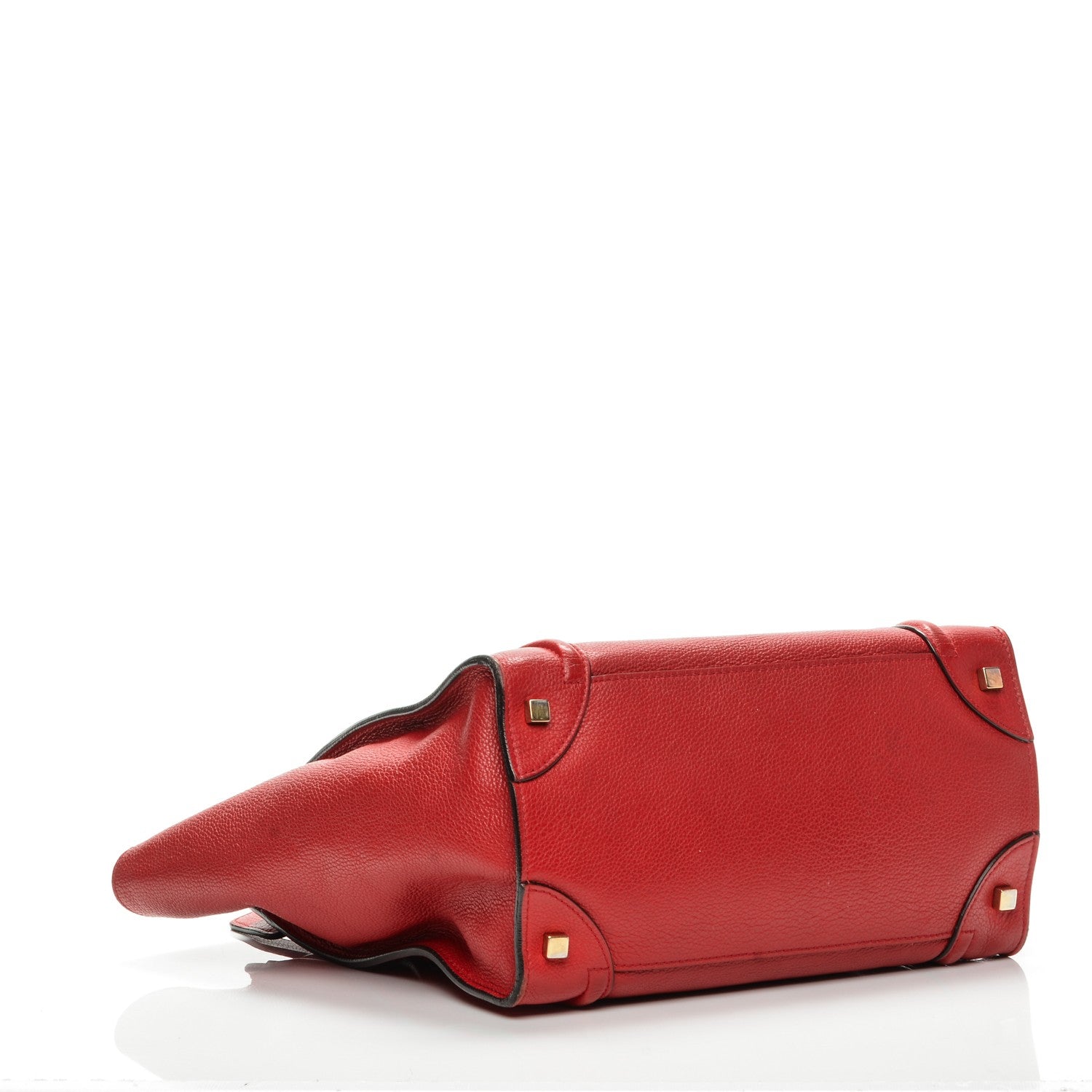 Celine Drummed Calfskin Mini Luggage Coquelicot 4 of 9