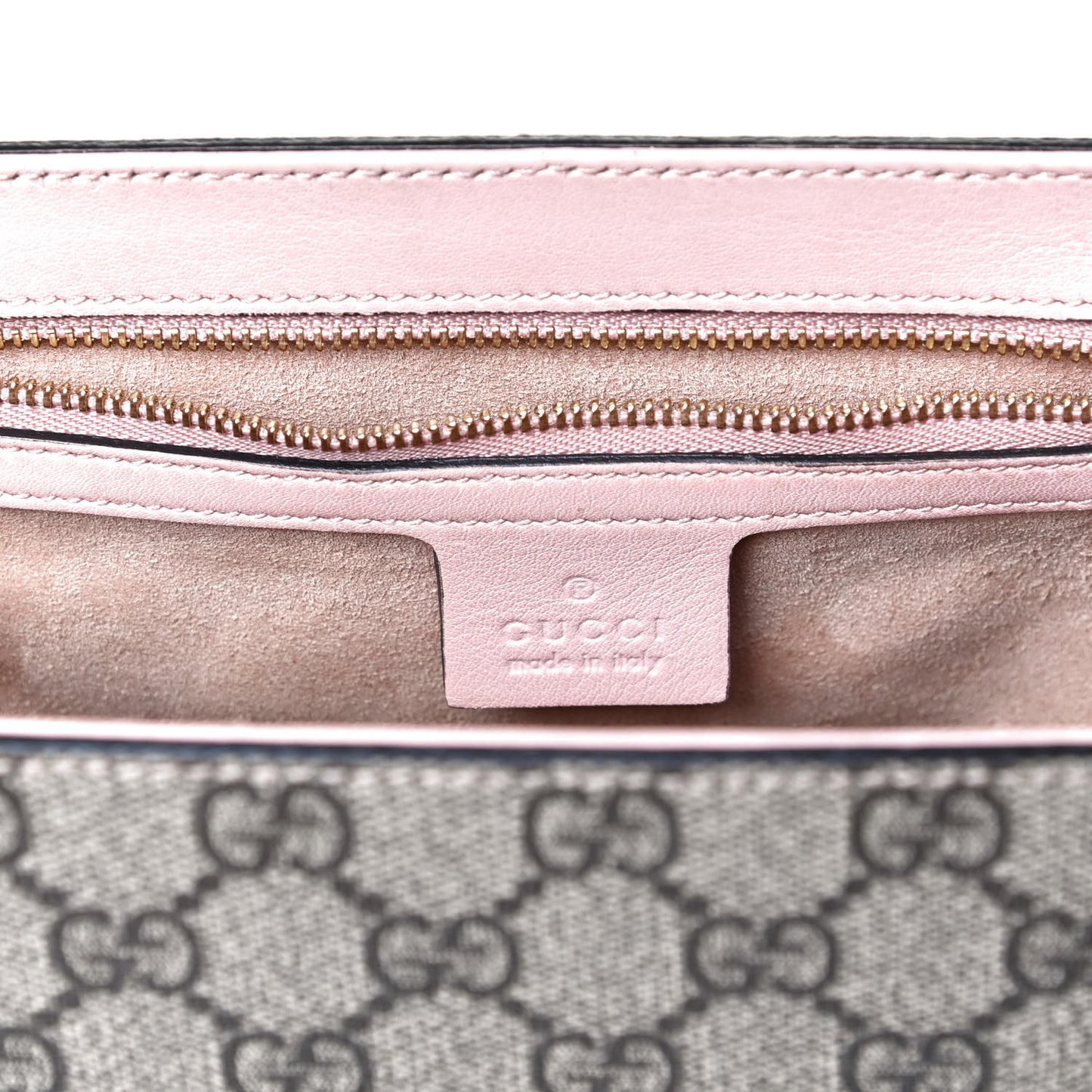 GG Supreme Monogram Calfskin Medium Padlock Shoulder Bag Beige Perfect Pink