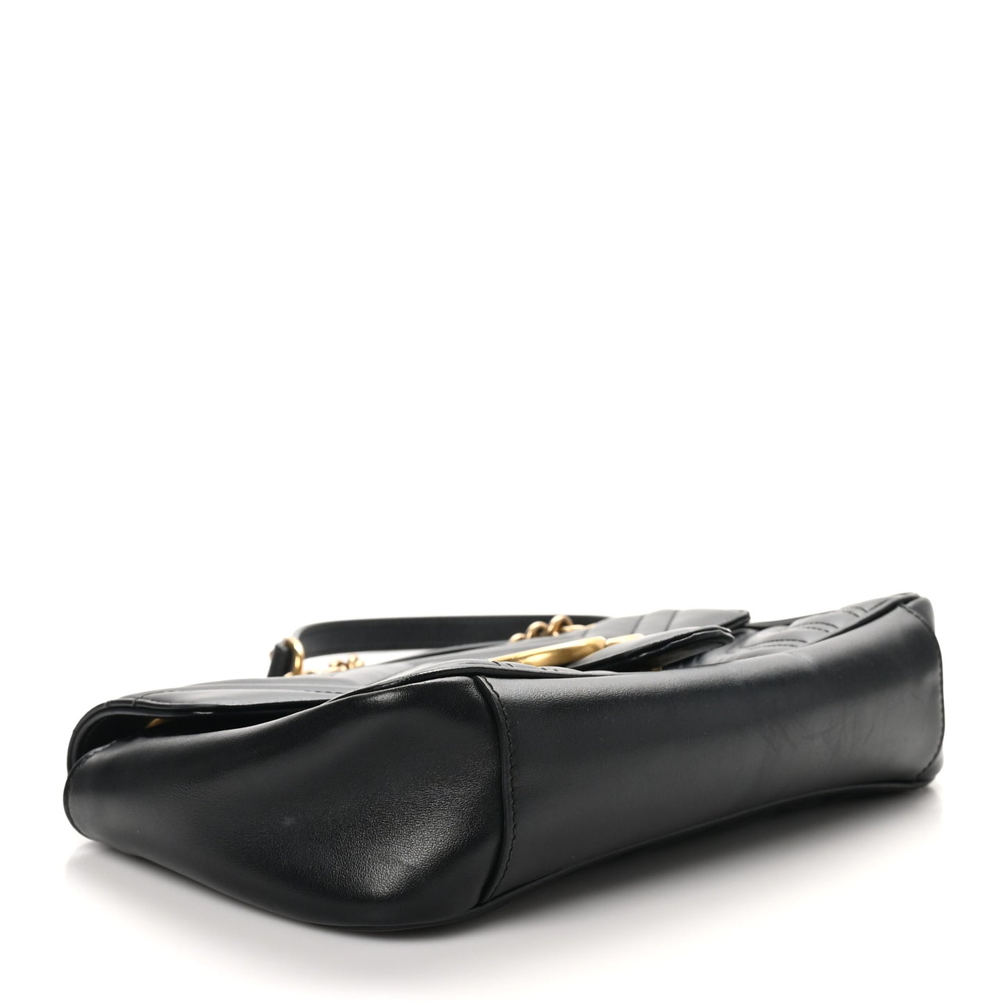 Calfskin Matelasse Small GG Marmont Shoulder Bag Black