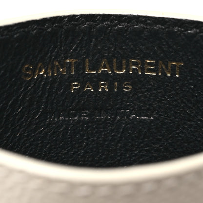 Saint Laurent Grain De Poudre Matelasse Chevron Monogram Credit Card Case Crema Soft 8 of 16