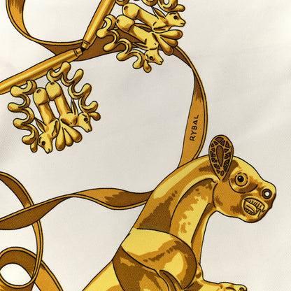 Hermes Silk Mousseline Les Cavaliers D'Or Scarf 90 6 of 6