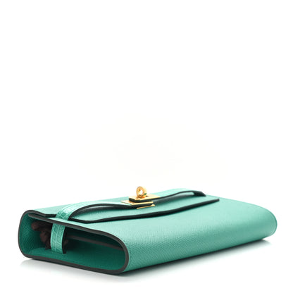 Hermes Epsom Shiny Alligator Touch Kelly Wallet To Go Vert Jade 4 of 8