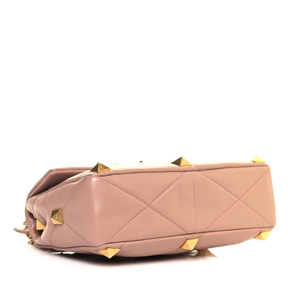 Valentino Garavani Nappa Large Roman Stud Shoulder Bag Rose Cannelle 7 of 14