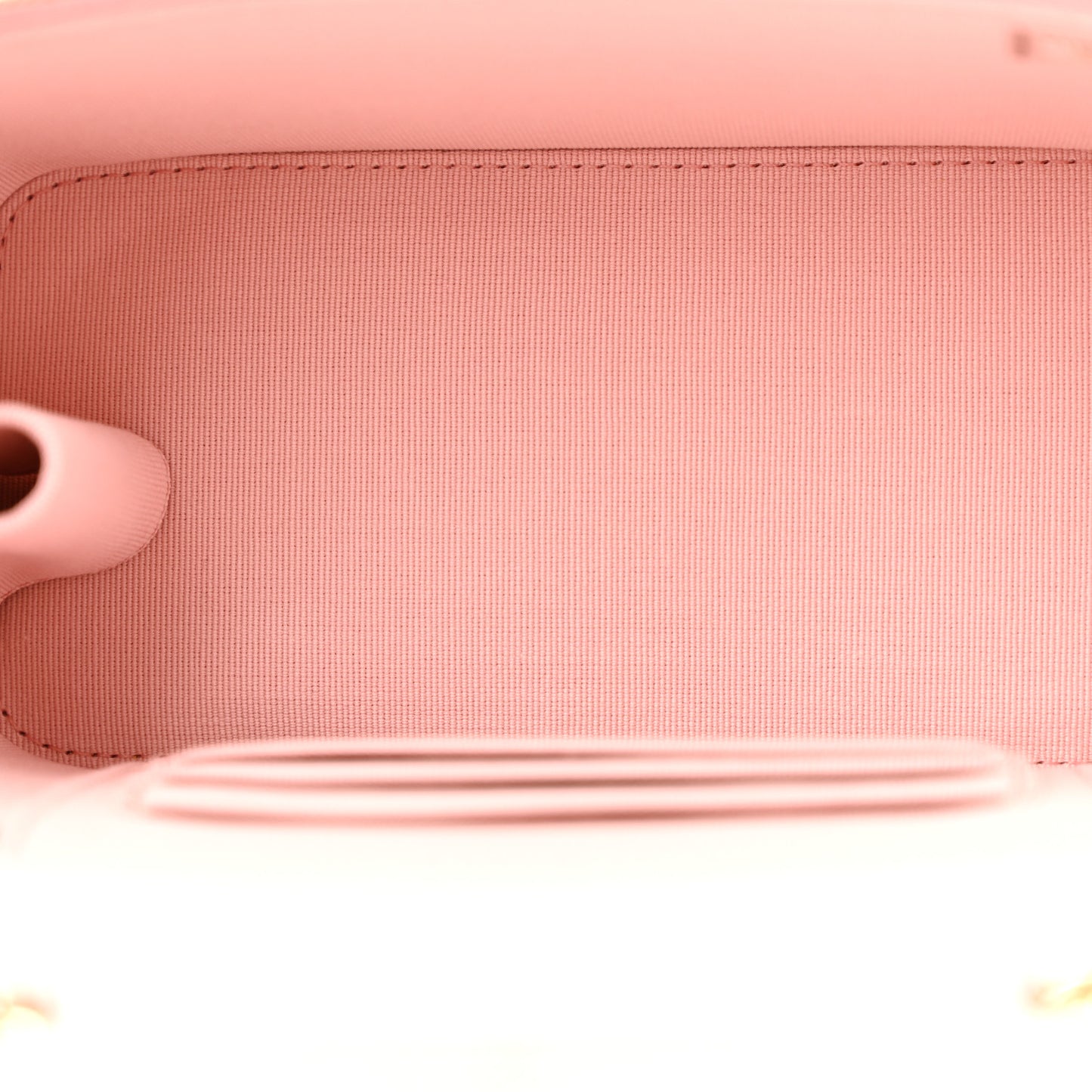 Caviar Quilted Small Vanity Case With Chain Pink