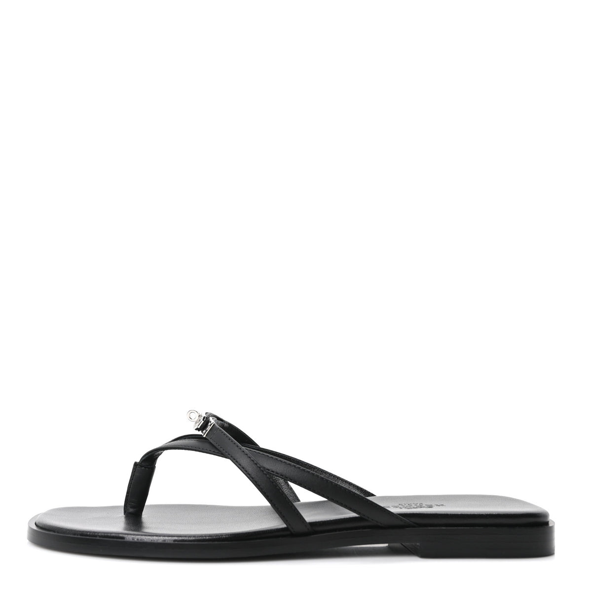 Hermes Calfskin Miss Sandals 37 Black 2 of 17