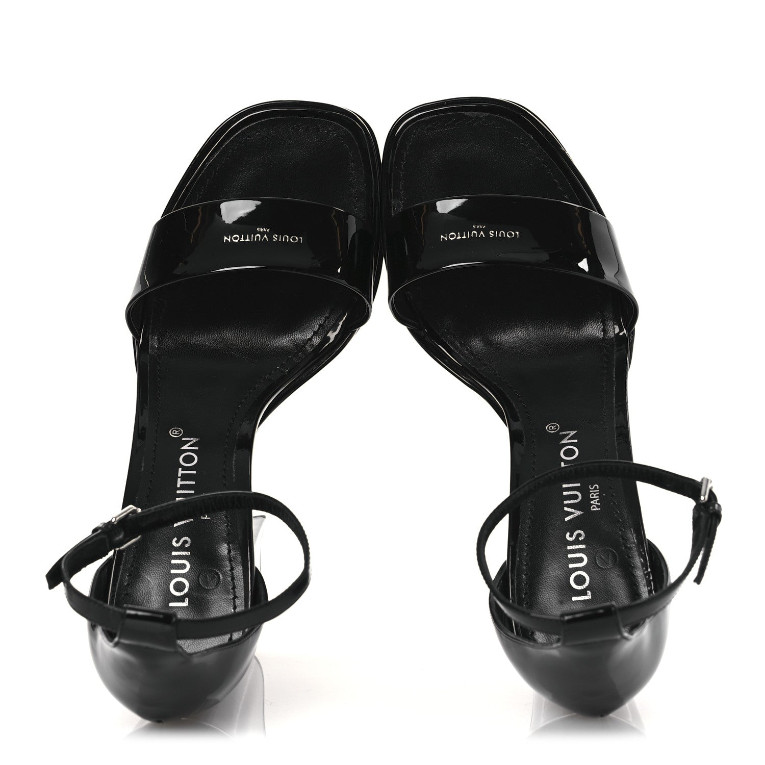 Louis Vuitton Patent Calfskin Fame Platform Sandal 39 Black 2 of 13