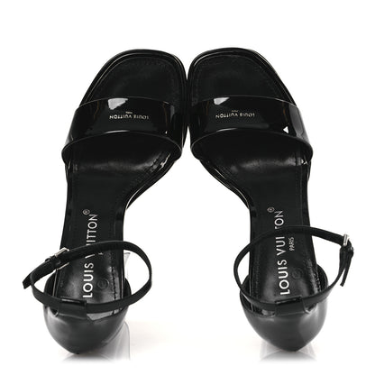 Louis Vuitton Patent Calfskin Fame Platform Sandal 39 Black 2 of 13