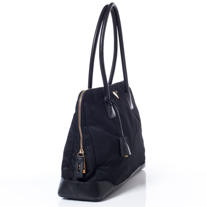 Prada Tessuto Nylon Leather Large Tote Black 4 of 10