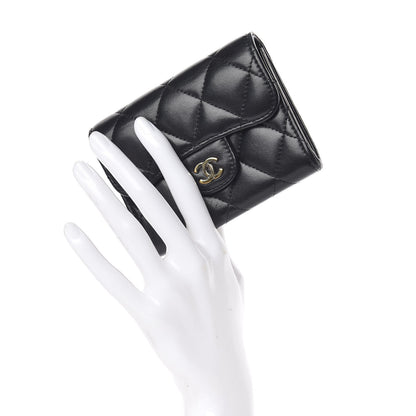 Chanel Lambskin Quilted Flap Card Holder Wallet Black 2 of 18