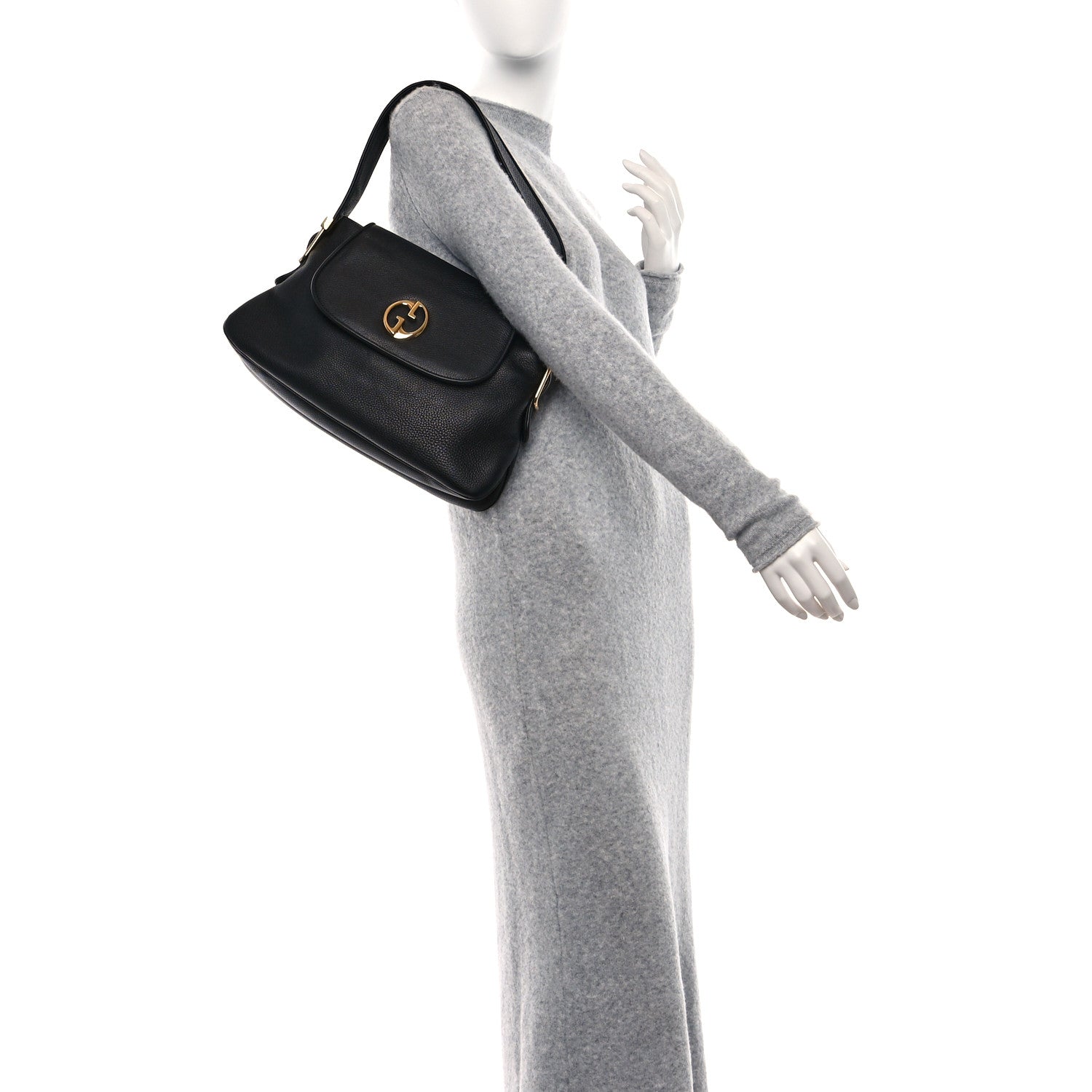 Gucci Cellarius Calfskin 1973 Shoulder Bag Black 3 of 9