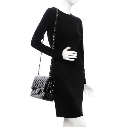 Chanel Patent Quilted Jumbo Double Flap Black 2 of 11