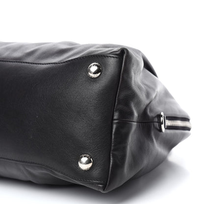 Prada Soft Calf Dome Sachel Black 7 of 11