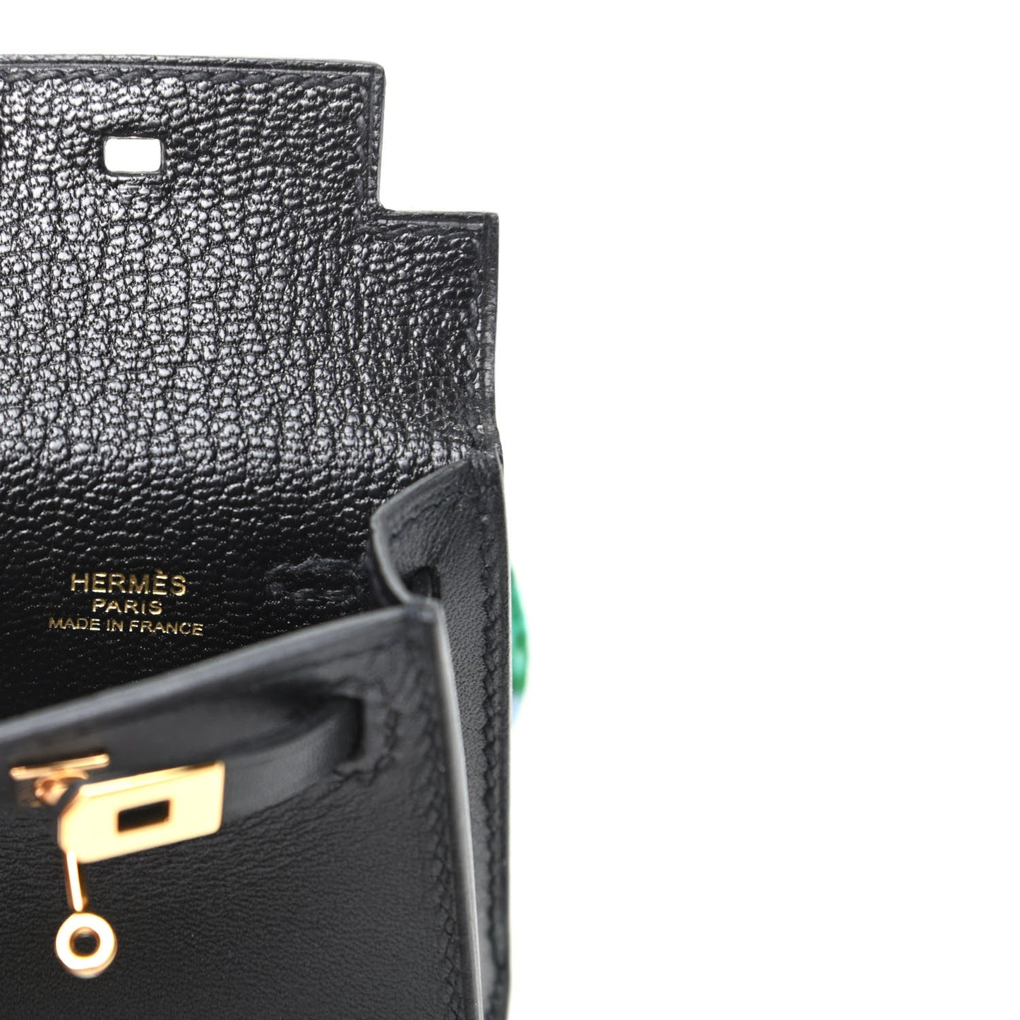 Tadelakt Mini Kelly Twilly Bag Charm Black