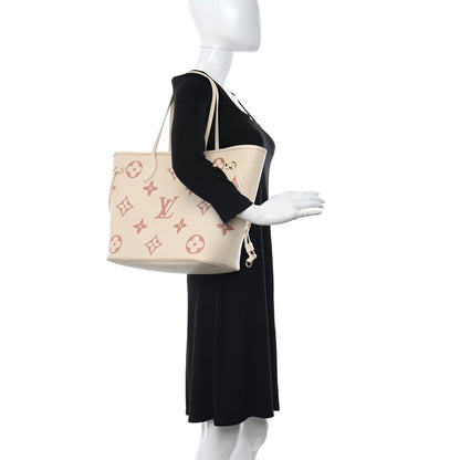 Louis Vuitton Empreinte Monogram Giant Neverfull MM Creme Rose Trianon 2 of 11
