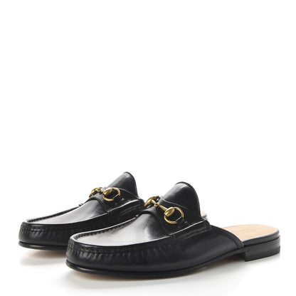 Gucci Goatskin Mens Horsebit Slippers 9.5 Black 3 of 10