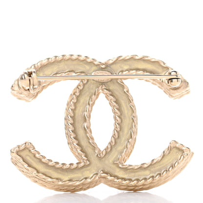 Chanel Crystal CC Brooch Pin Light Gold 3 of 5