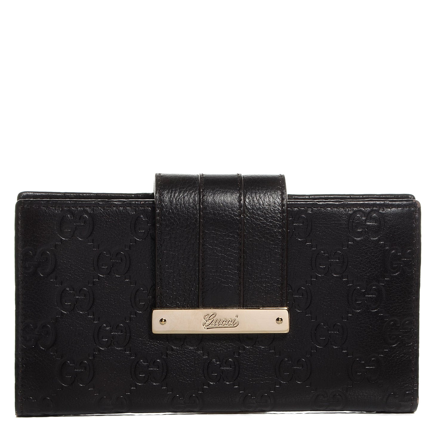 Guccissima Ladies Web Long Wallet Chocolate