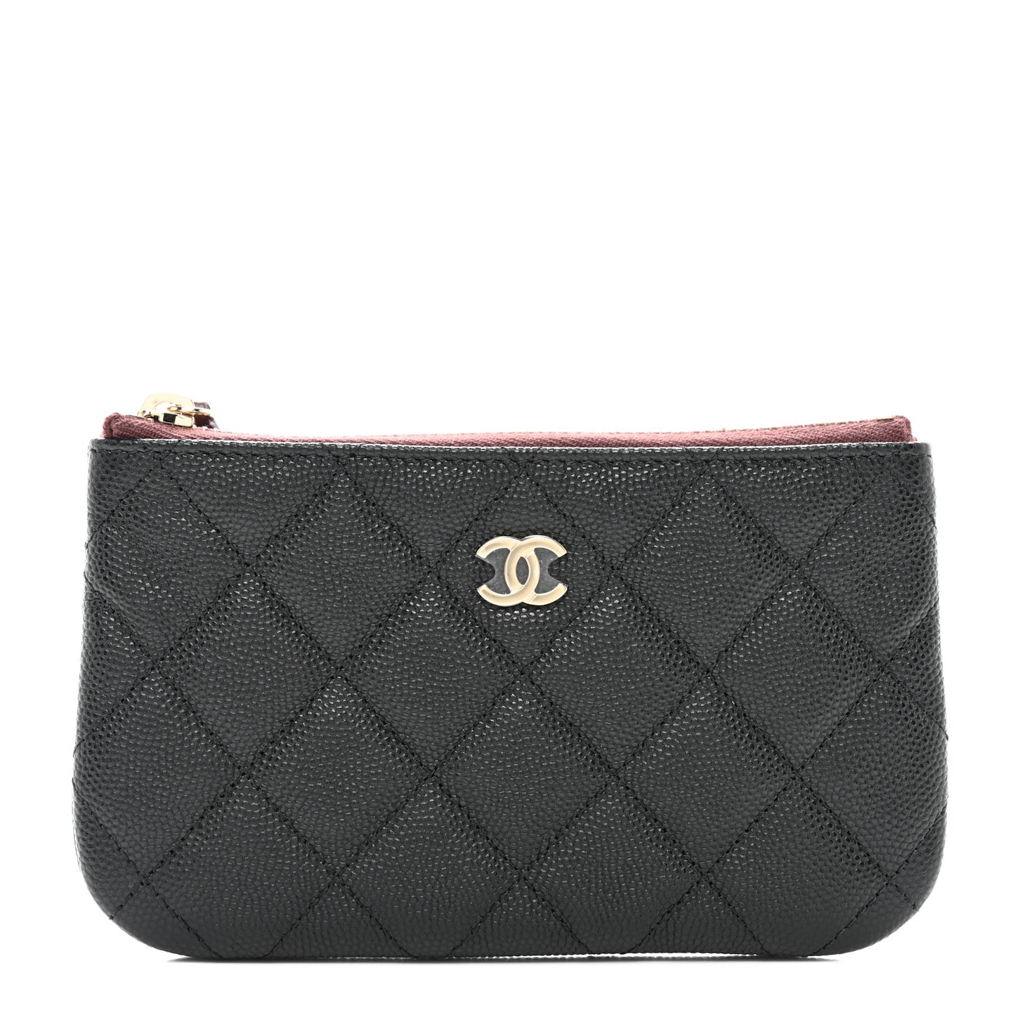 Caviar Quilted Small Cosmetic Case Black