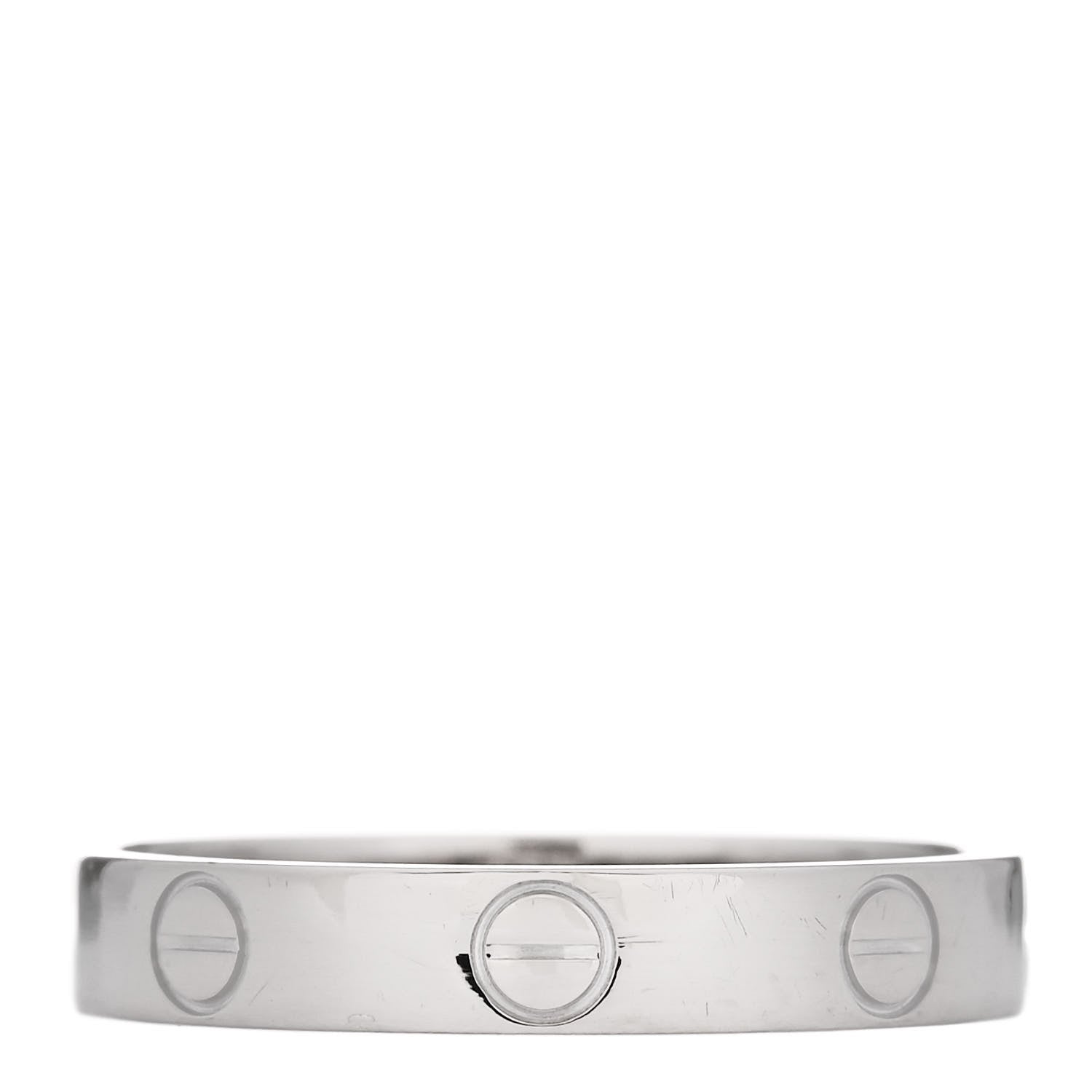 Cartier 18K White Gold 3.5mm LOVE Wedding Band Ring 56 7.5 3 of 4