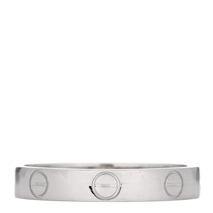 Cartier 18K White Gold 3.5mm LOVE Wedding Band Ring 56 7.5 3 of 4