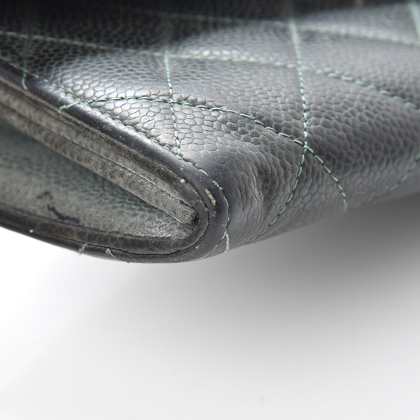 Iridescent Caviar Quilted Large Flap Wallet