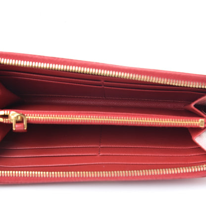 Prada Saffiano Zip Around Wallet Fuoco 5 of 13