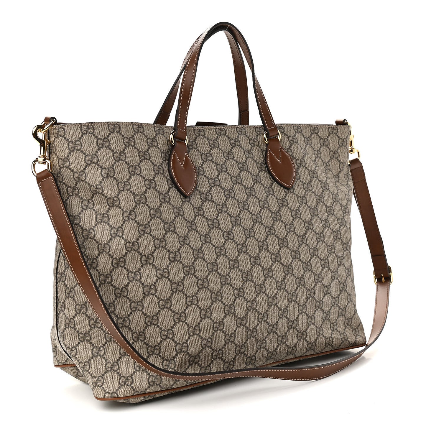 Soft GG Supreme Monogram Medium Crossbody Tote Beige Cuir