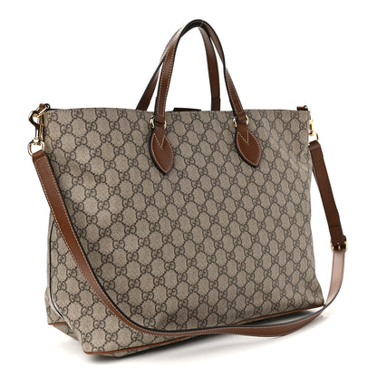 Gucci Soft GG Supreme Monogram Medium Crossbody Tote Beige Cuir 3 of 10