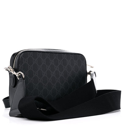 Gucci GG Supreme Monogram Azalea Calfskin Retro Interlocking G Wristlet Shoulder Bag Black 4 of 9