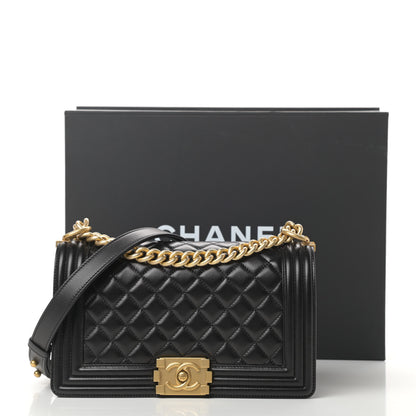 Chanel Lambskin Quilted Medium Boy Flap Black 13 of 13