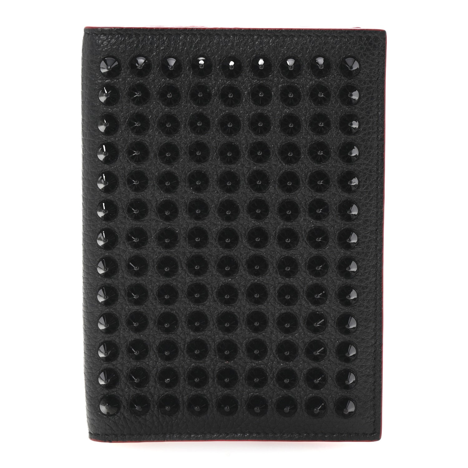 Christian Louboutin Calfskin Studded Loubipass Passport Holder Black 1 of 7