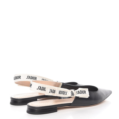 Christian Dior Lambskin Ribbon J'Adior Slingback Ballet Flats 39 Black 4 of 9