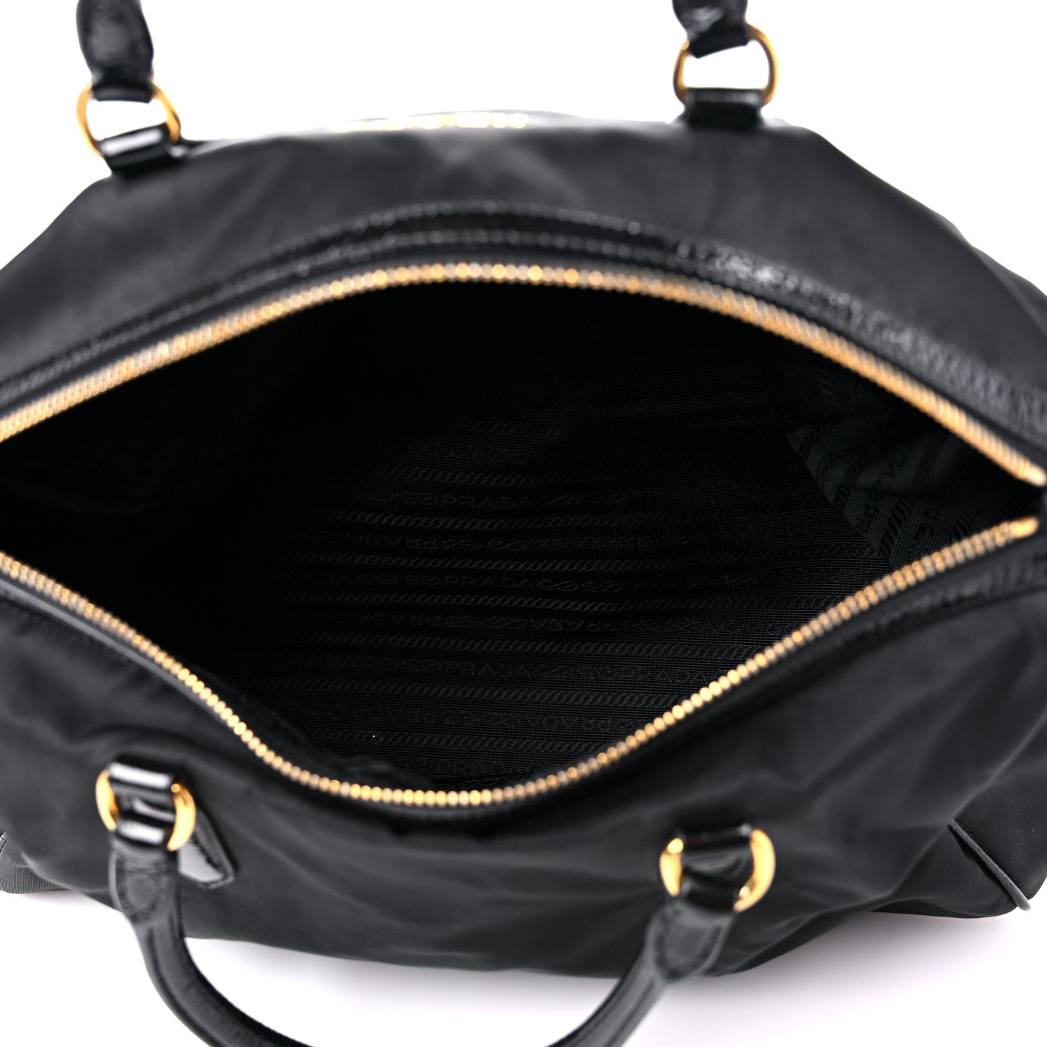 Prada Nylon Spazzolato Boston Bag Black 5 of 11