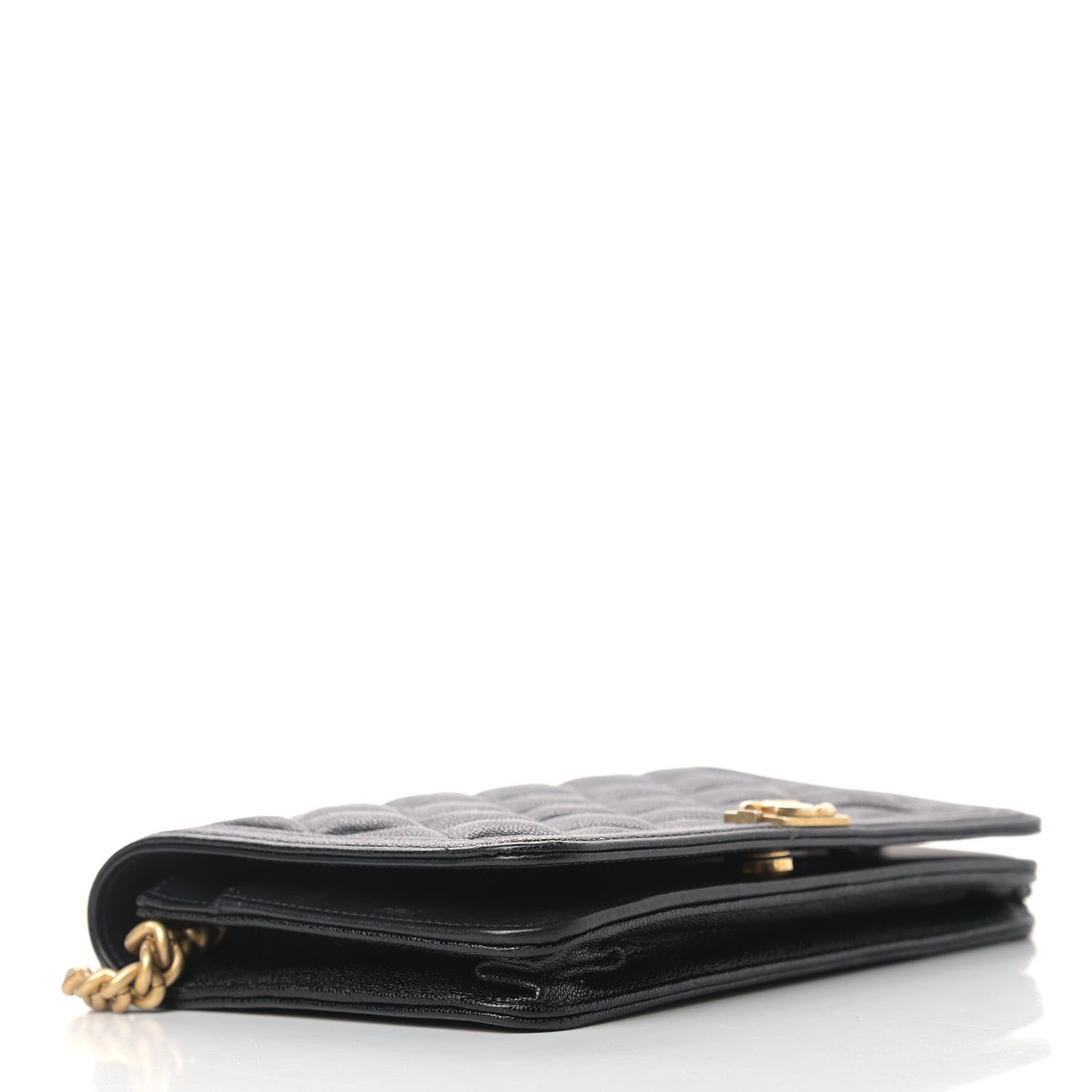 Chanel Caviar Quilted Boy Wallet On Chain WOC Black 3 of 12