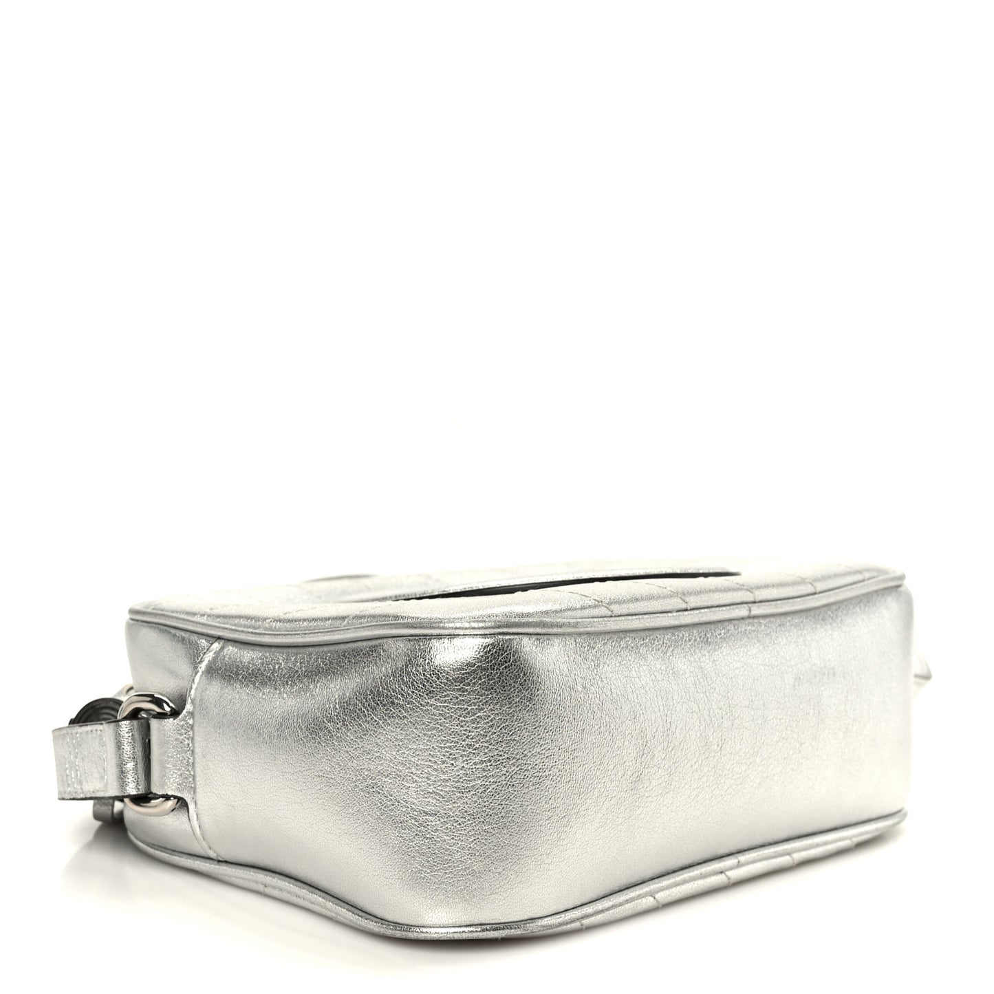 Metallic Sakai Be Green Calfskin Diagonal Stitched Small Blondie Shoulder Bag Silver