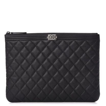 Chanel Caviar Quilted Medium Boy Cosmetic Case Black 1 of 8