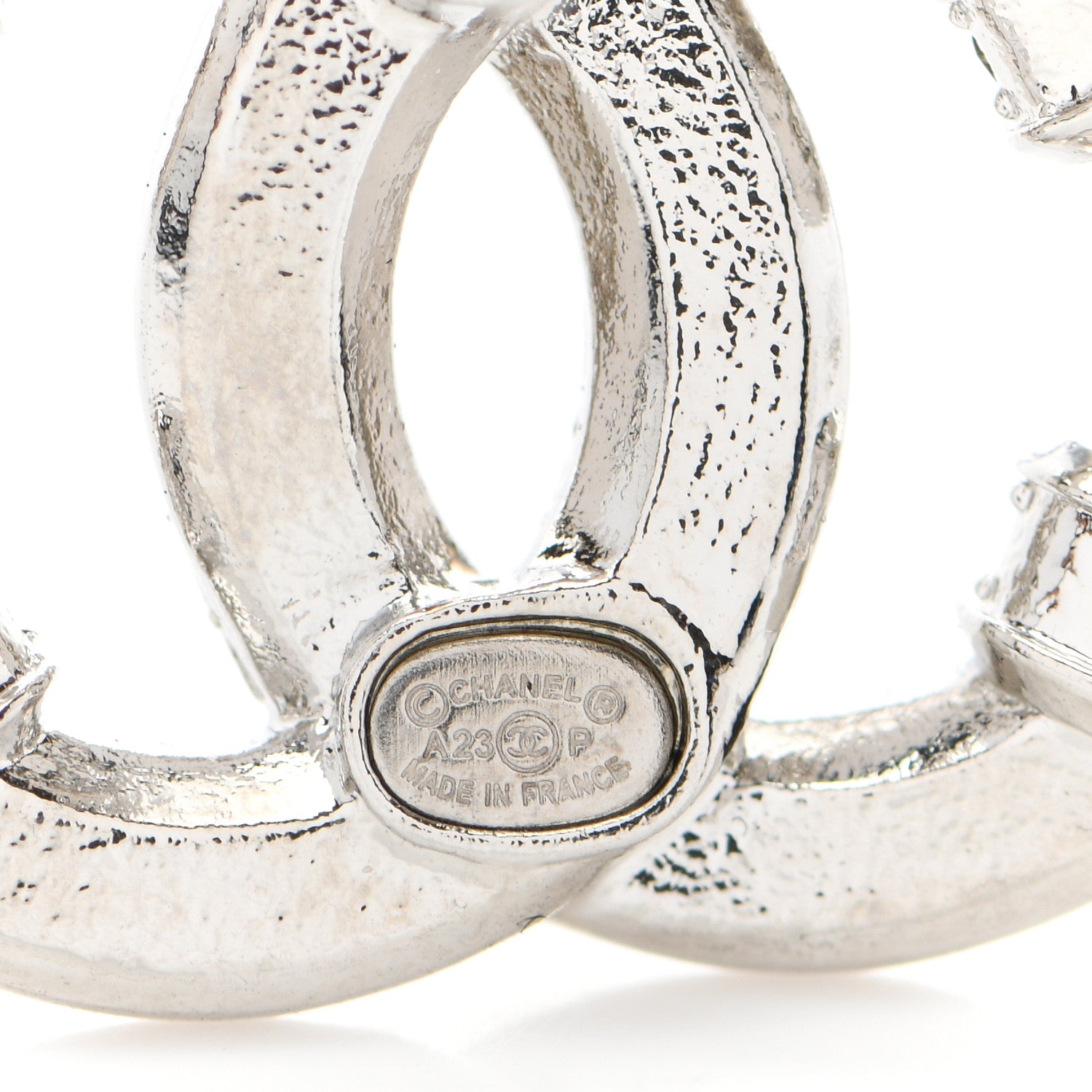 Chanel Crystal CC Earrings Silver 4 of 5