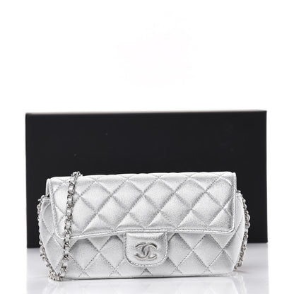 Chanel Metallic Lambskin Quilted Glasses Case With Chain Silver 12 of 12